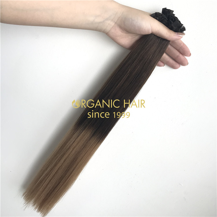 100% Human remy hair rooted color keratin flat tip X209